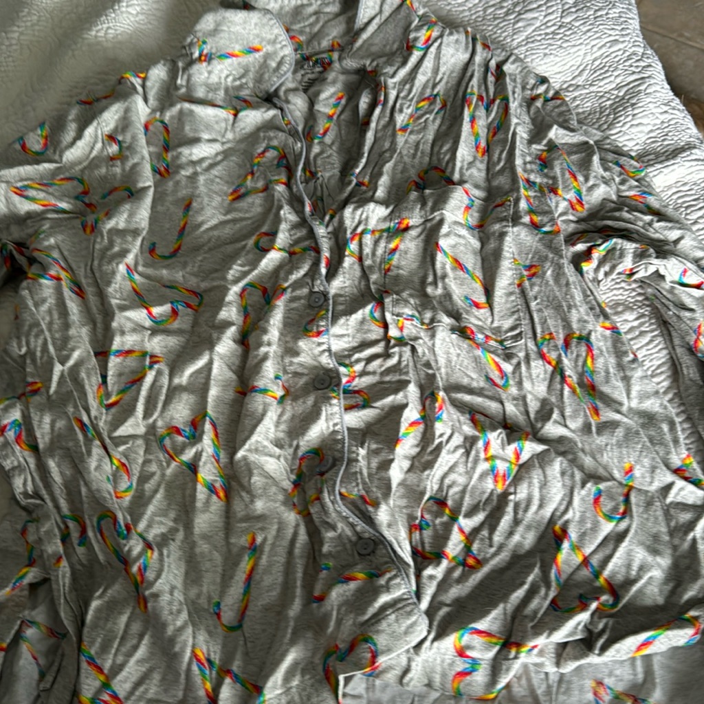 Xl Pink Rainbow Candy Cane Top